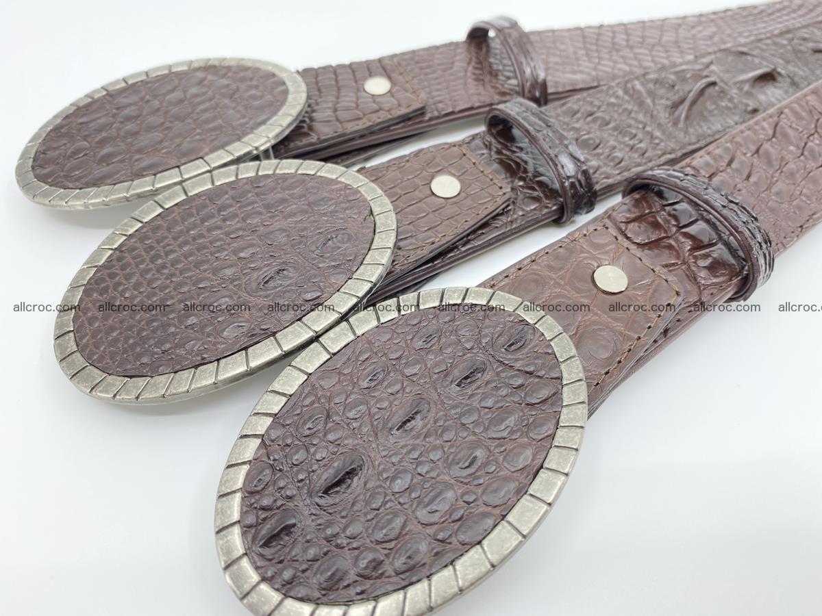 Handcrafted Crocodile leather hornback belt 773 Foto 9
