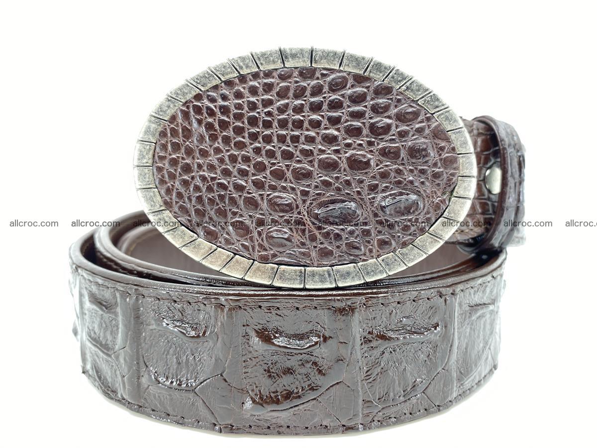 Handcrafted Crocodile leather hornback belt 773 Foto 0
