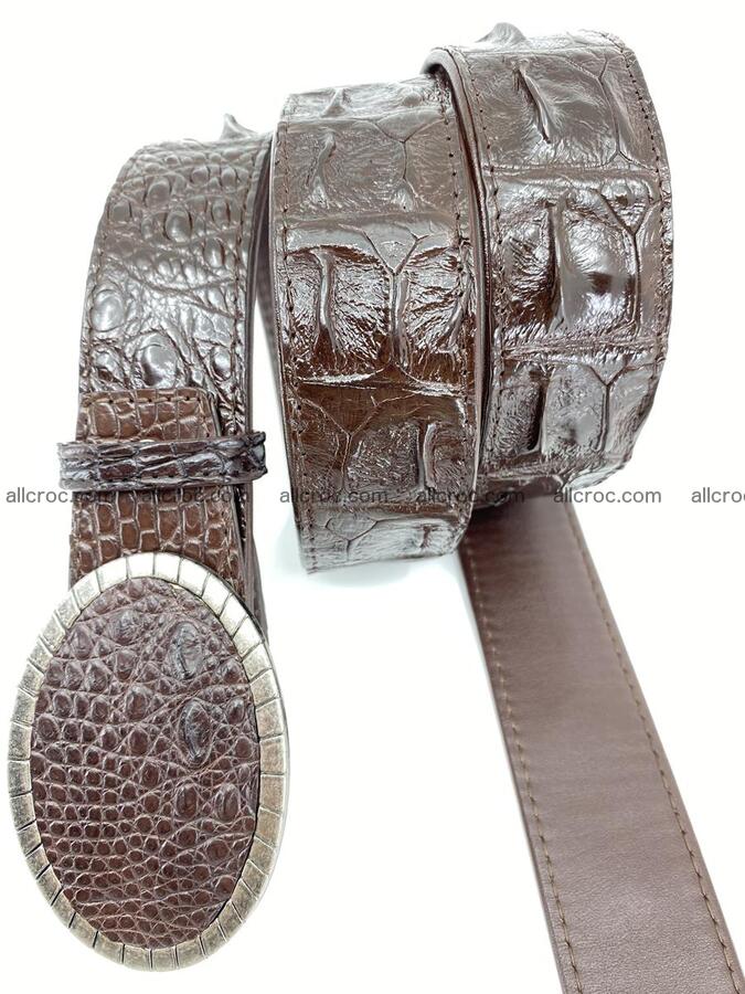 Handcrafted Crocodile leather hornback belt 773 Foto 2
