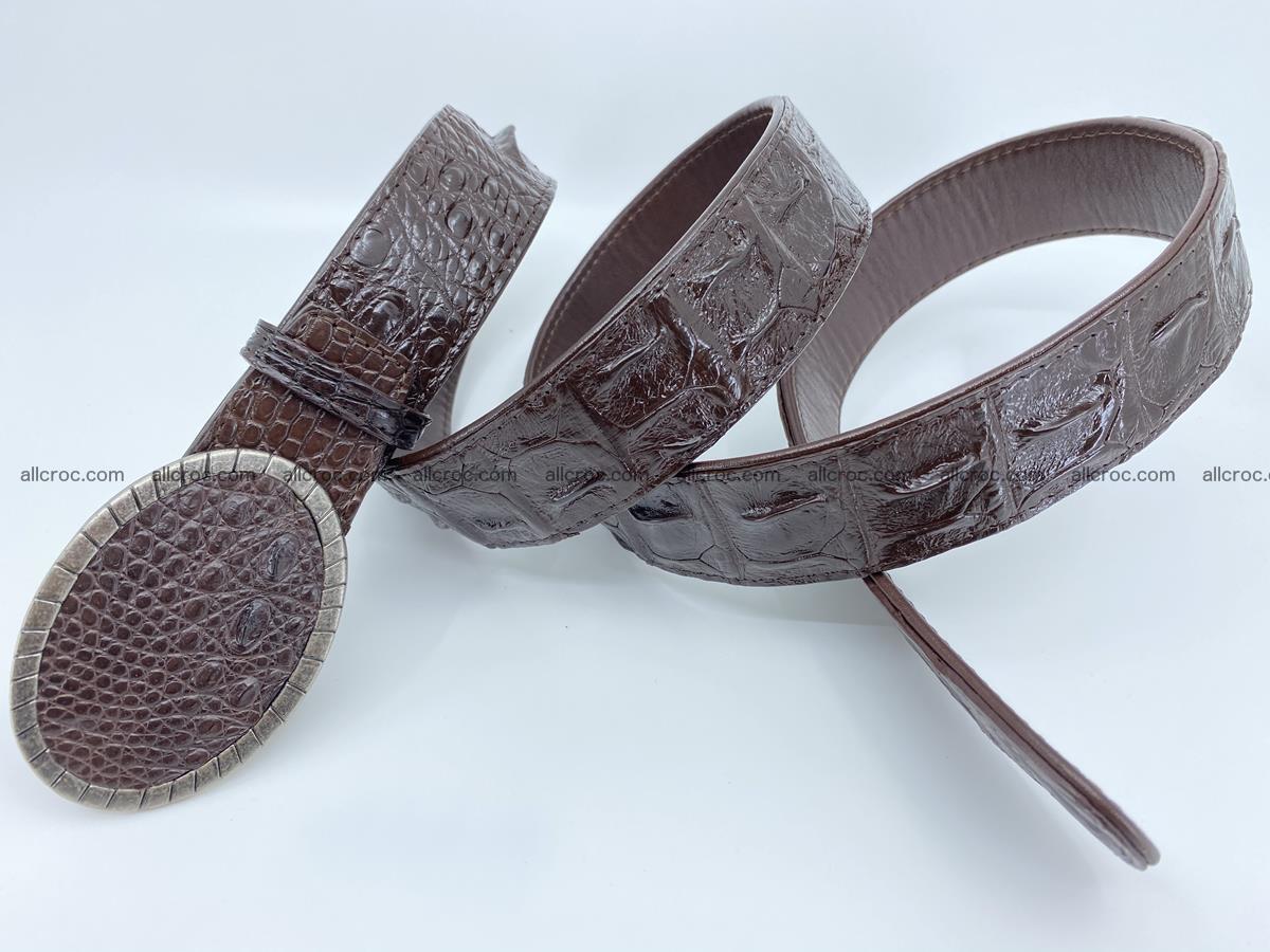 Handcrafted Crocodile leather hornback belt 773 Foto 3