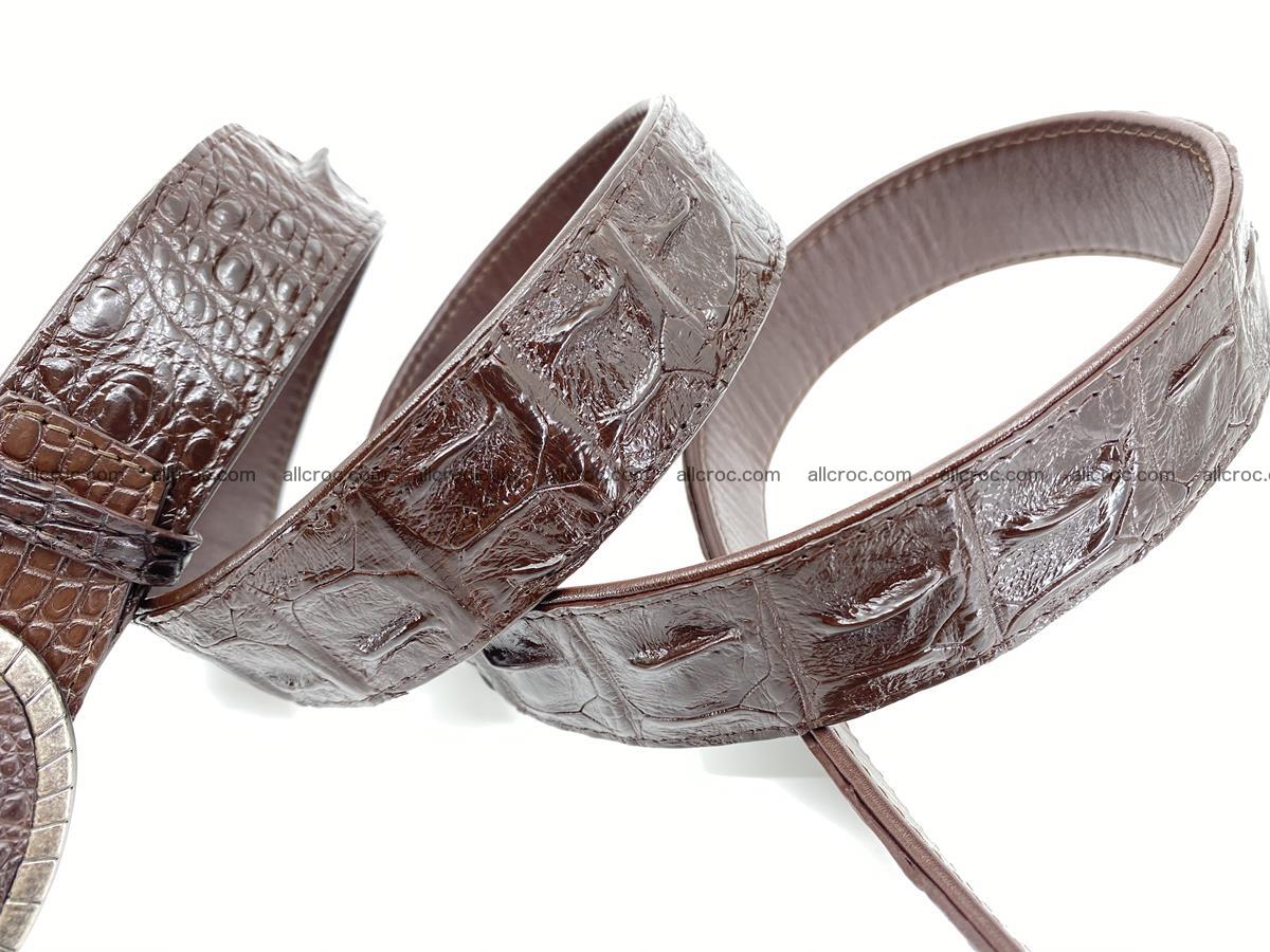 Handcrafted Crocodile leather hornback belt 773 Foto 4