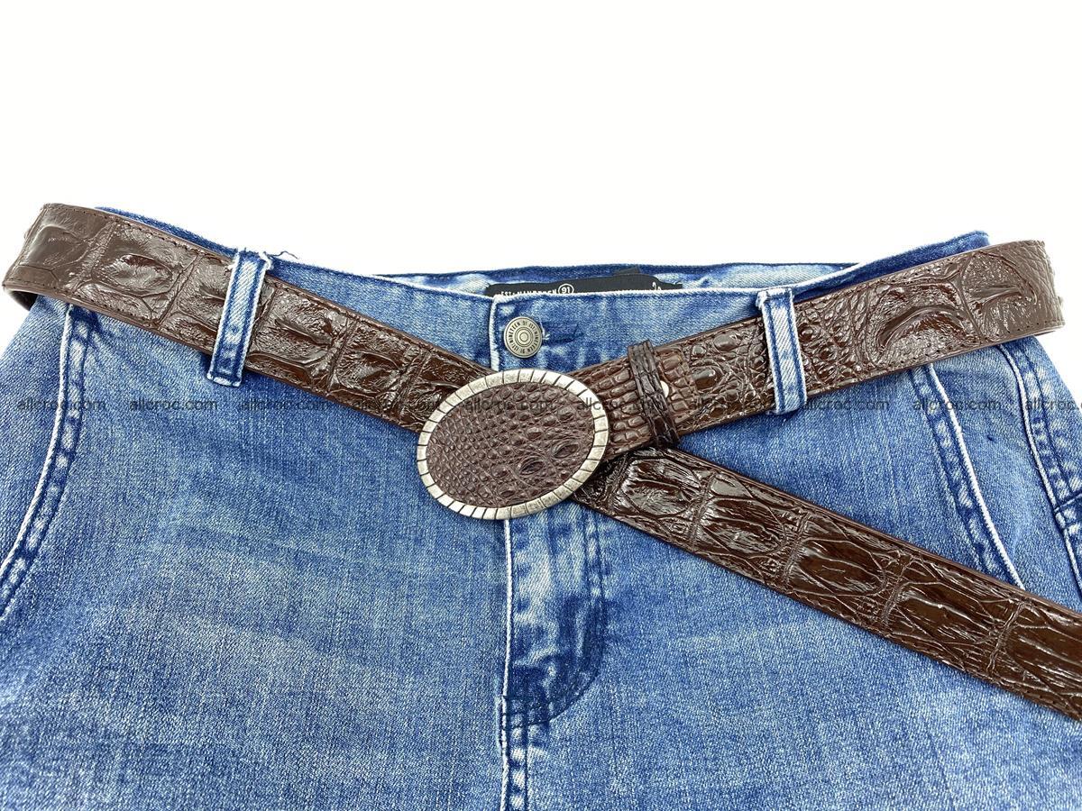 Handcrafted Crocodile leather hornback belt 773 Foto 5