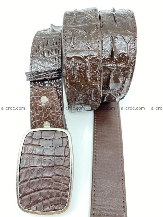 Handcrafted Crocodile leather hornback belt 784 Foto 2