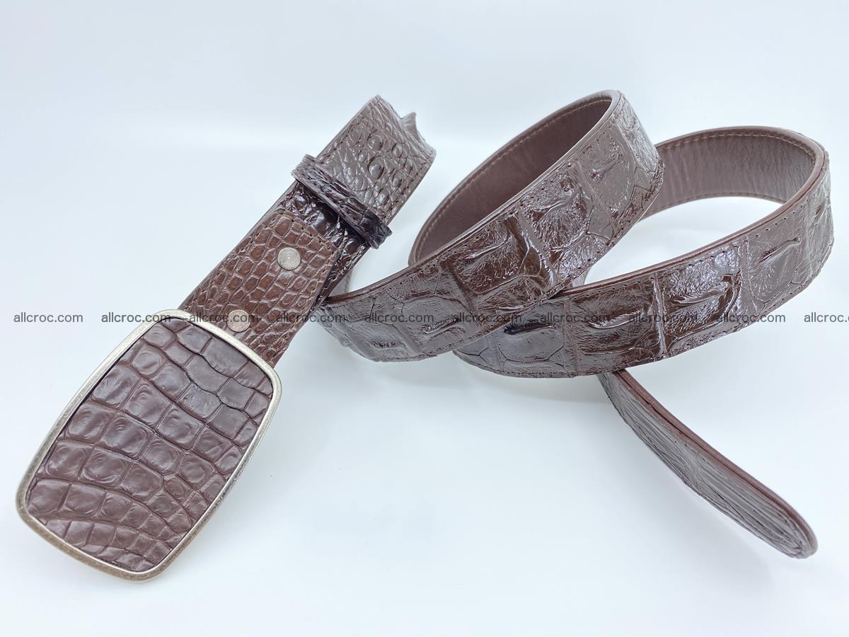 Handcrafted Crocodile leather hornback belt 784 Foto 3