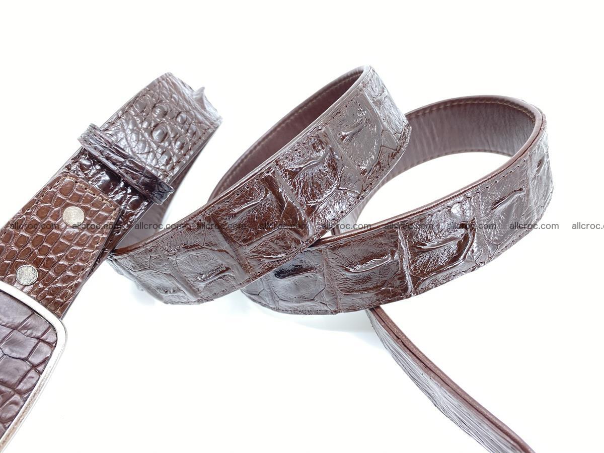 Handcrafted Crocodile leather hornback belt 784 Foto 4
