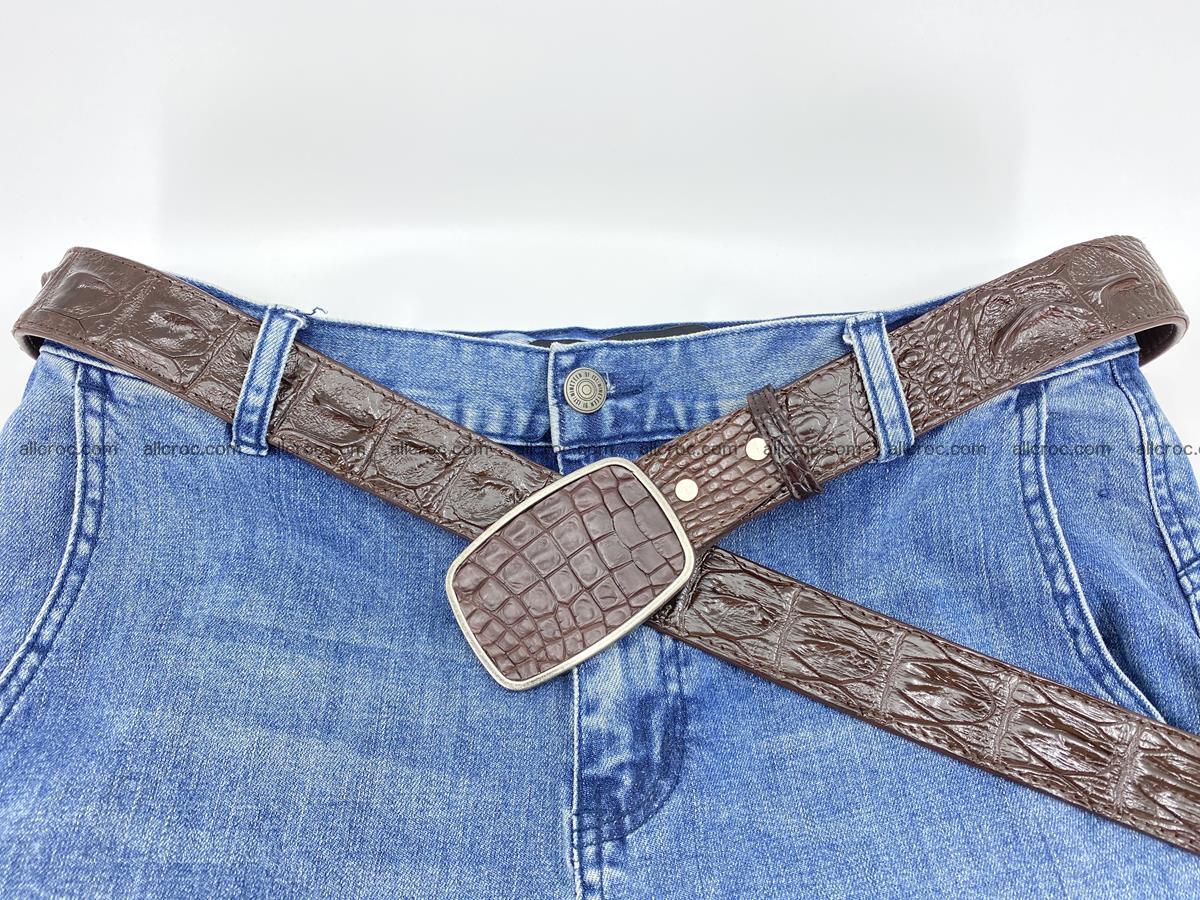 Handcrafted Crocodile leather hornback belt 784 Foto 6
