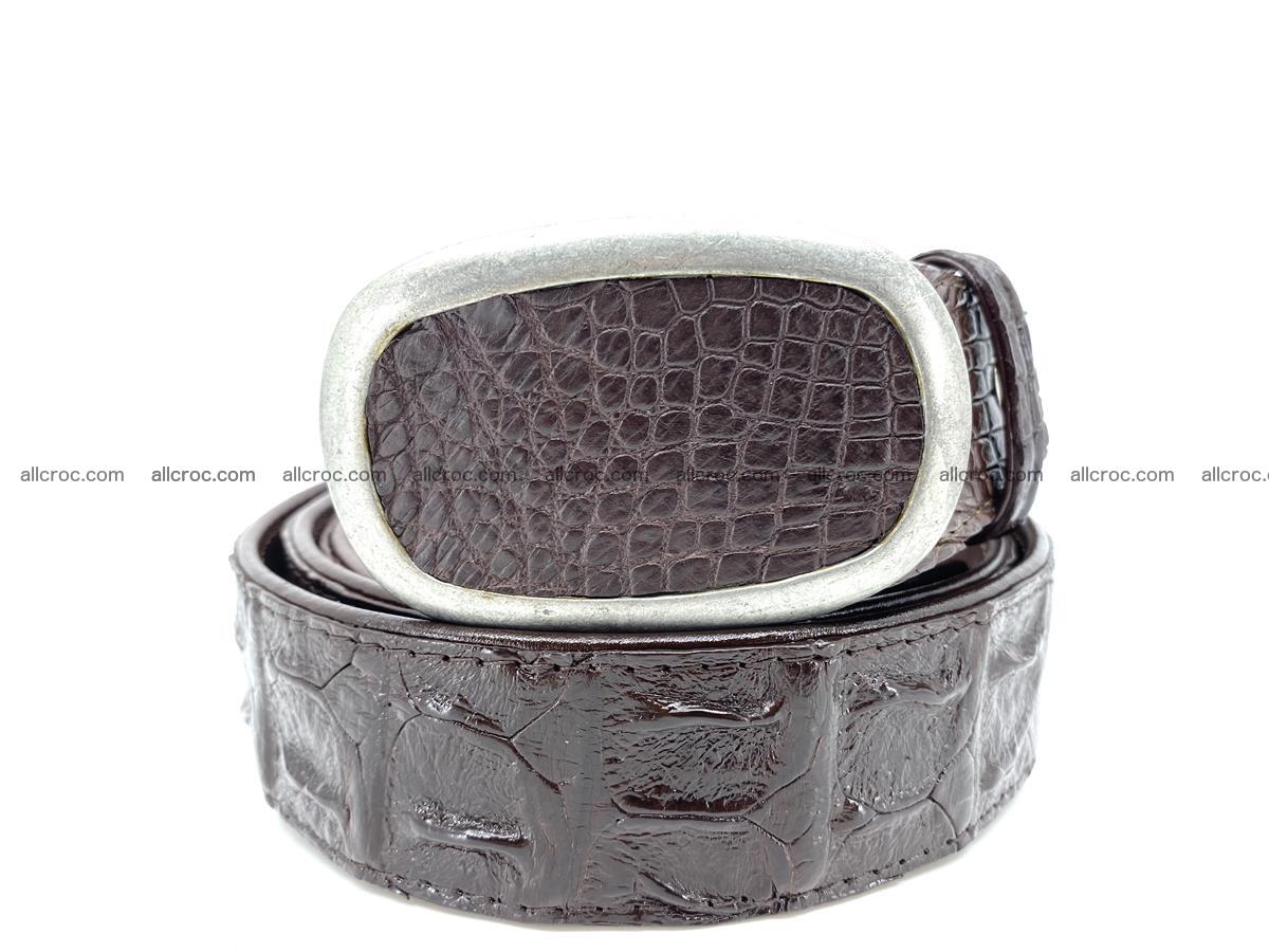 Handcrafted Crocodile leather hornback belt 796 Foto 11
