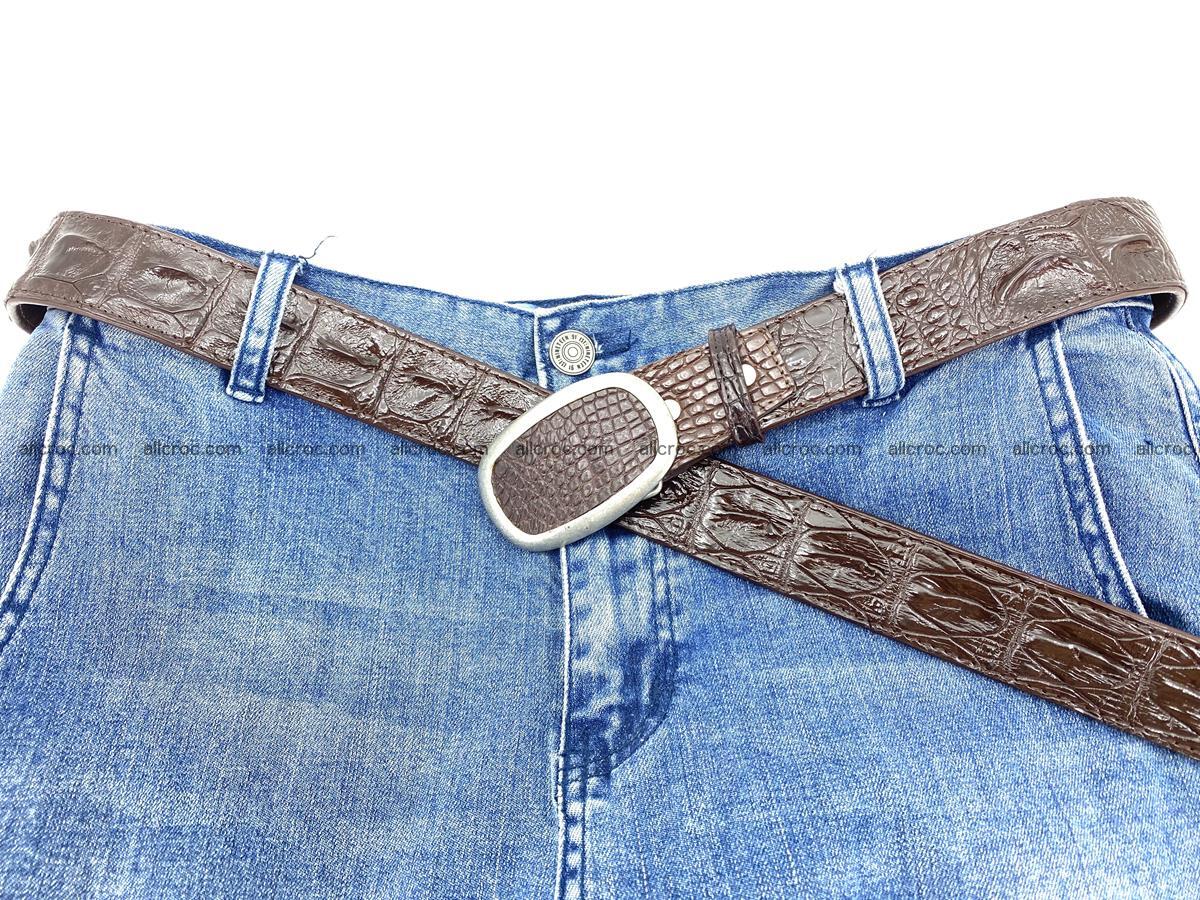 Handcrafted Crocodile leather hornback belt 796 Foto 5