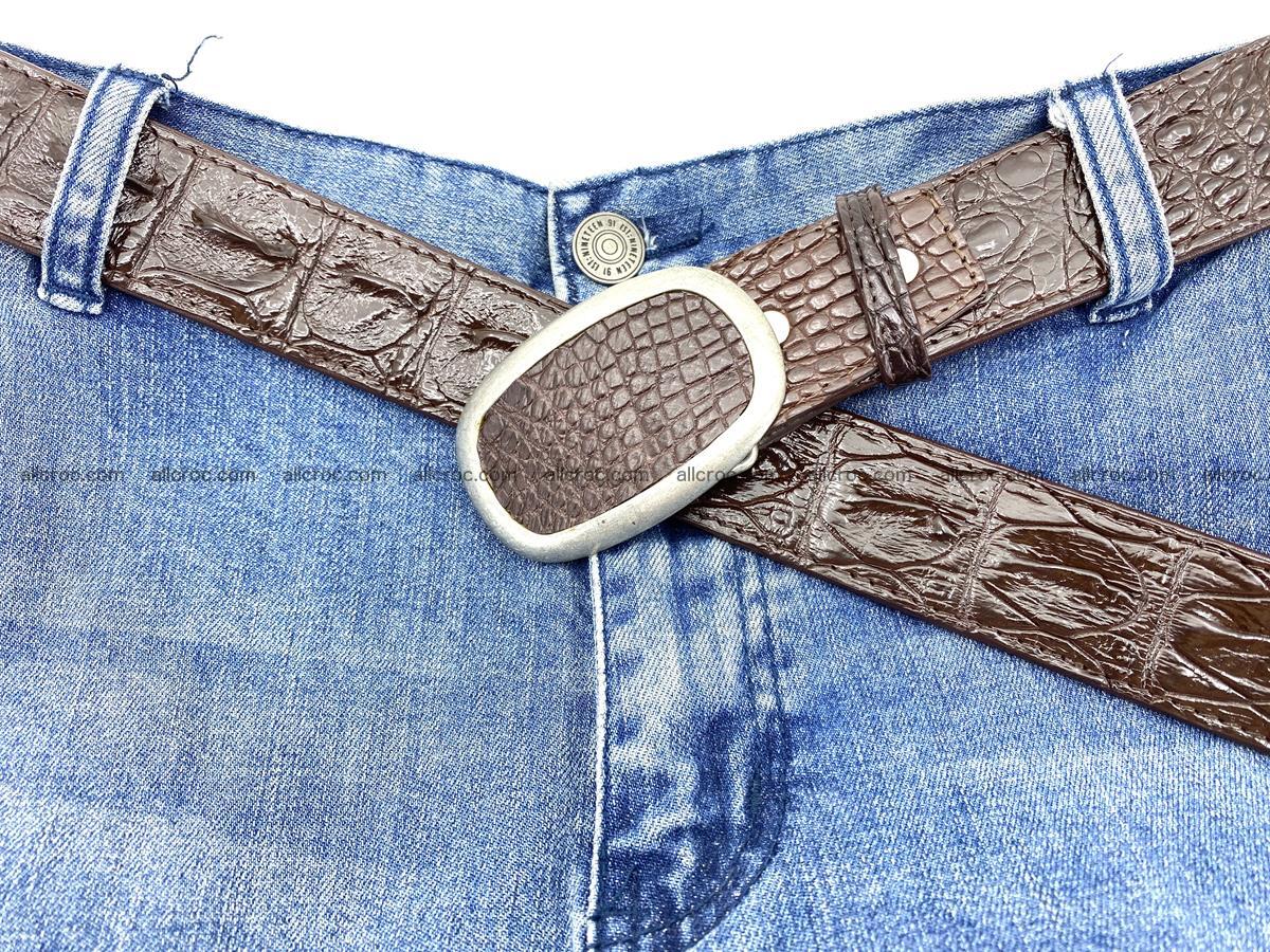 Handcrafted Crocodile leather hornback belt 796 Foto 6