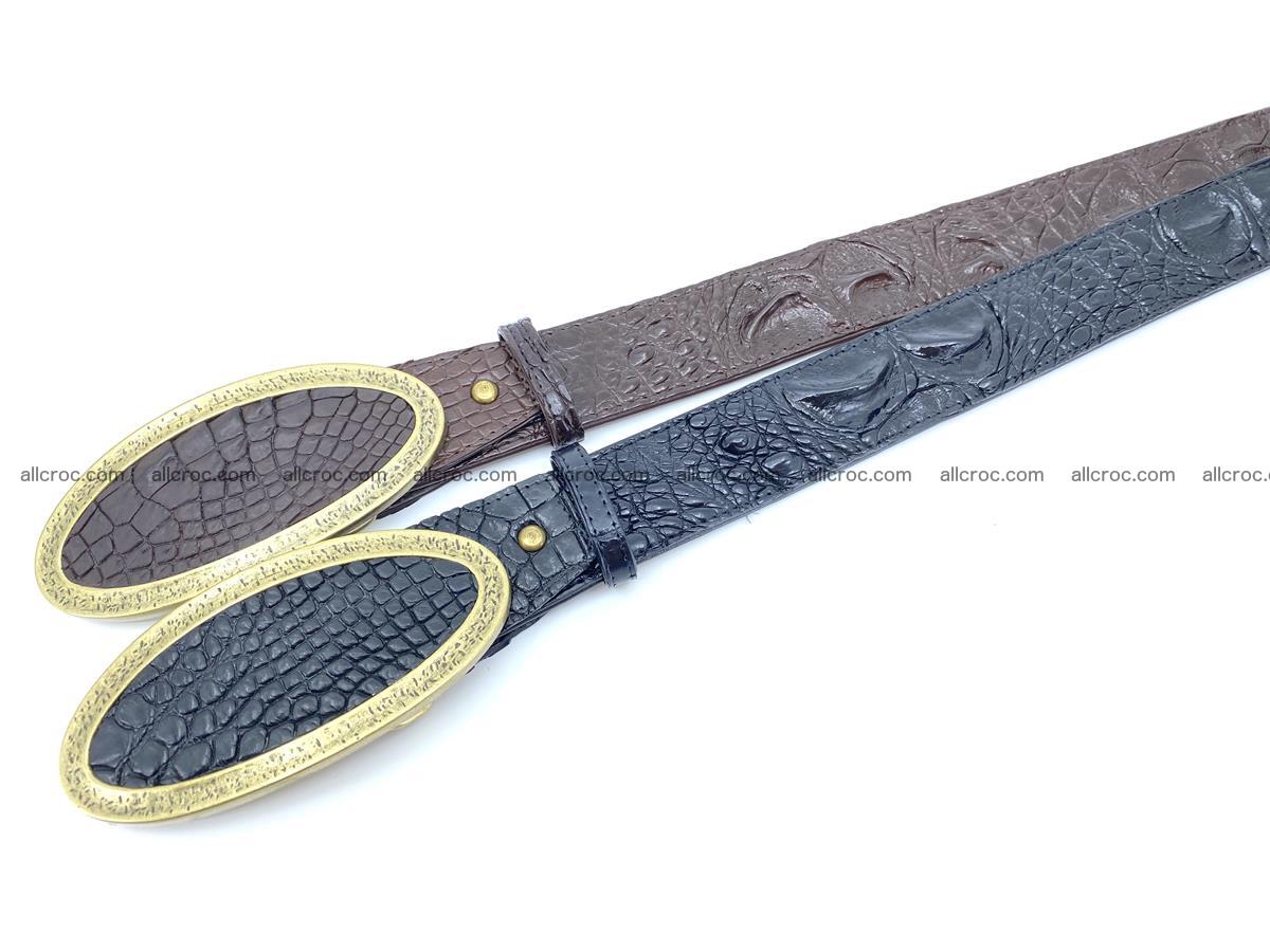Handcrafted Crocodile leather hornback belt 802 Foto 7