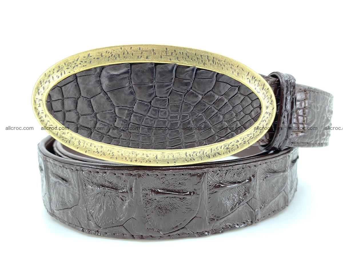 Handcrafted Crocodile leather hornback belt 802 Foto 10