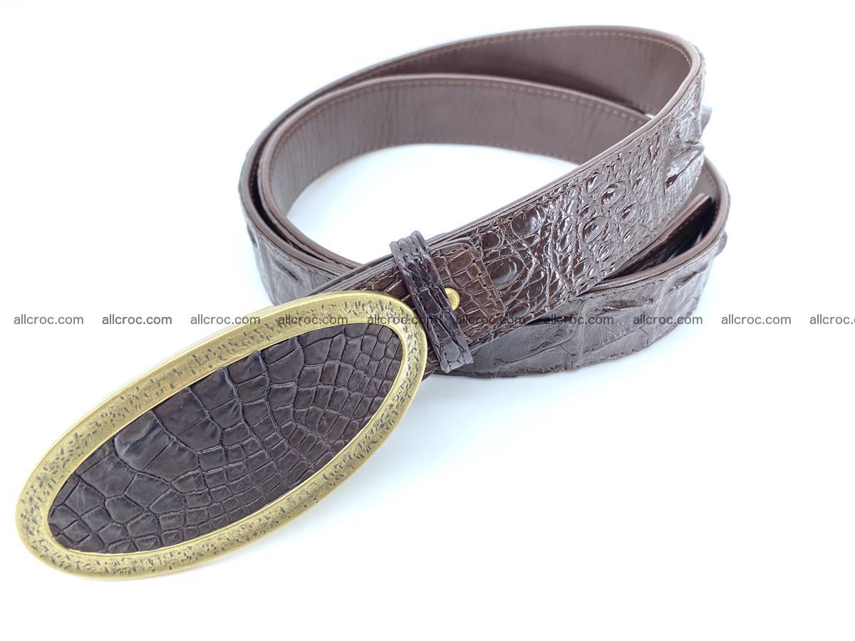 Handcrafted Crocodile leather hornback belt 802 Foto 1