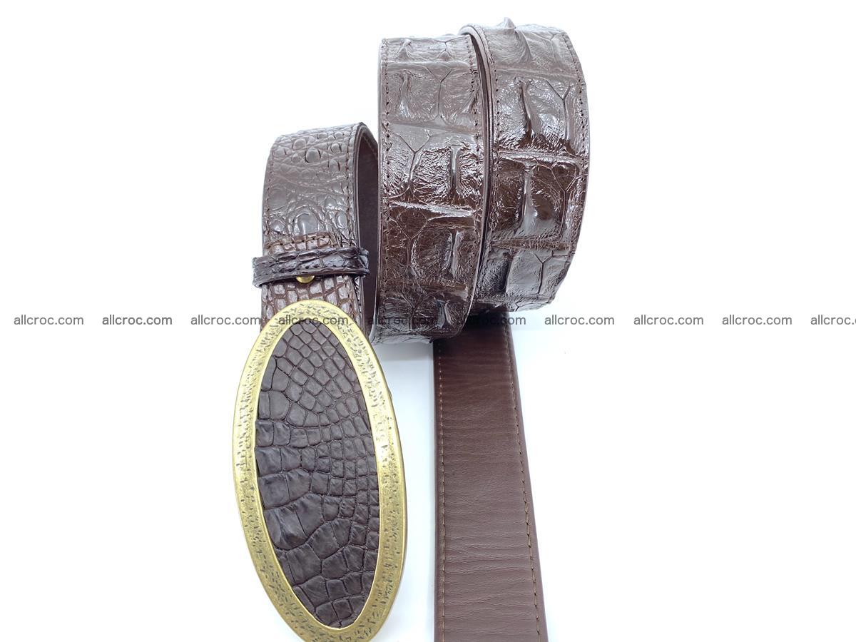 Handcrafted Crocodile leather hornback belt 802 Foto 2