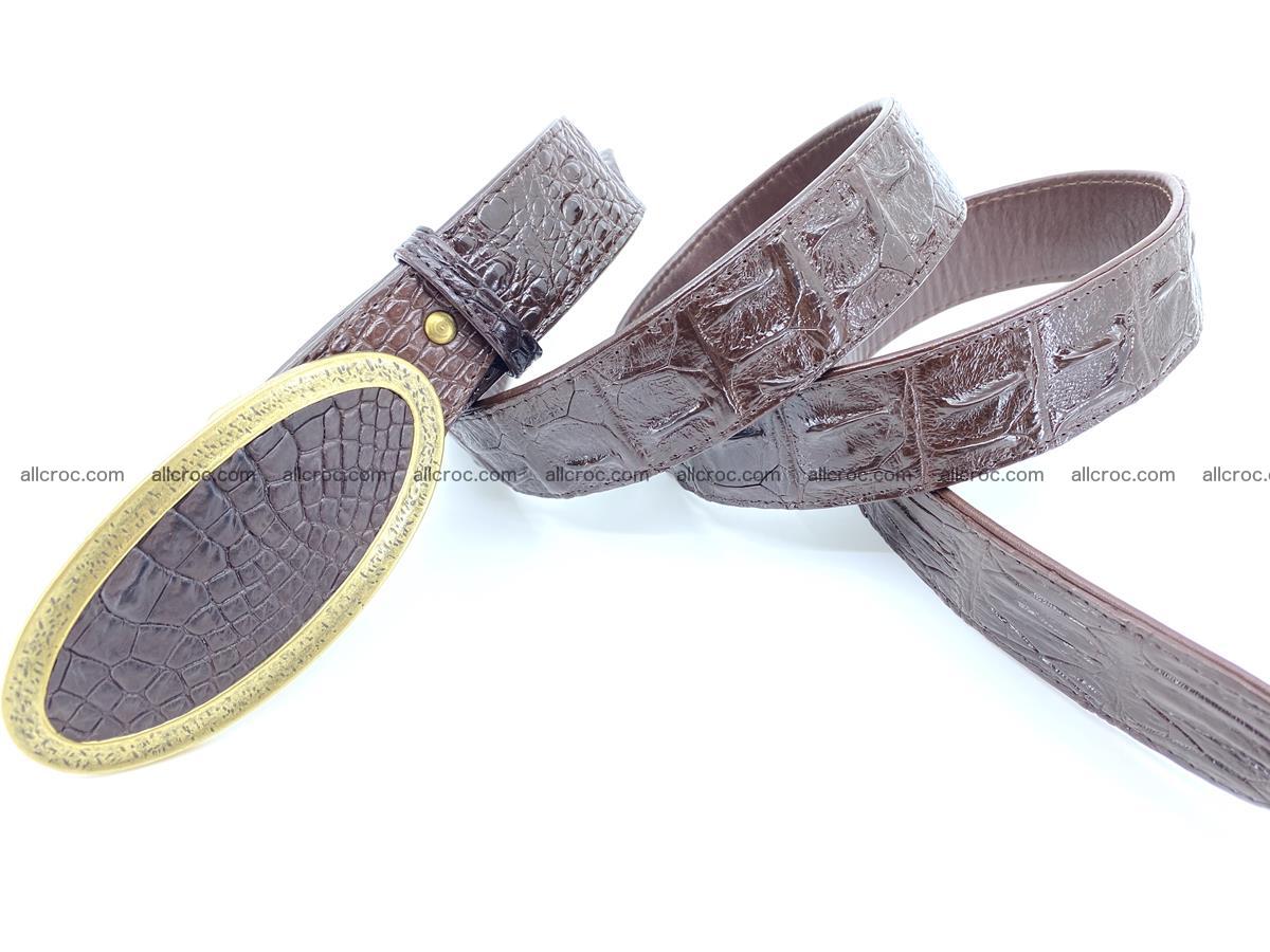 Handcrafted Crocodile leather hornback belt 802 Foto 3