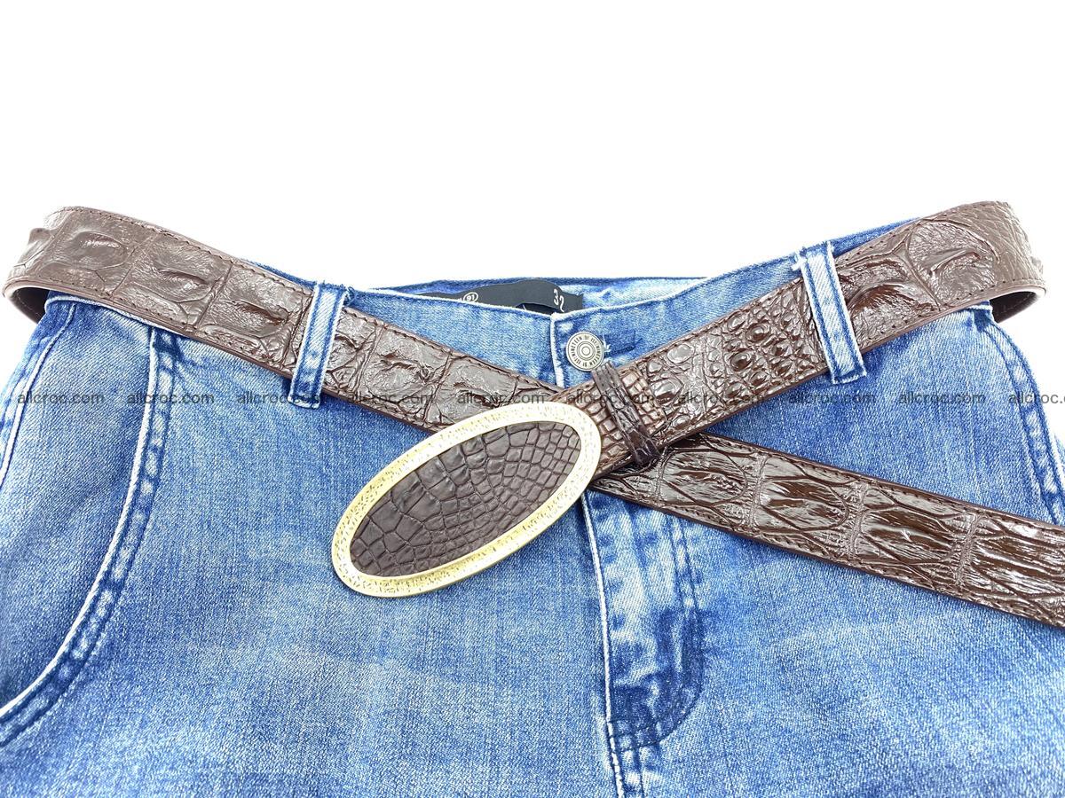 Handcrafted Crocodile leather hornback belt 802 Foto 5