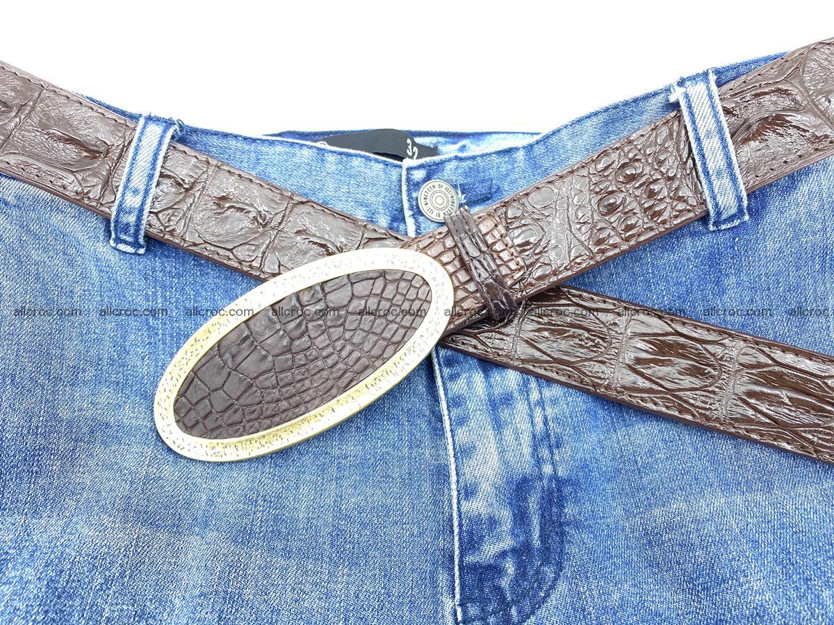 Handcrafted Crocodile leather hornback belt 802 Foto 6