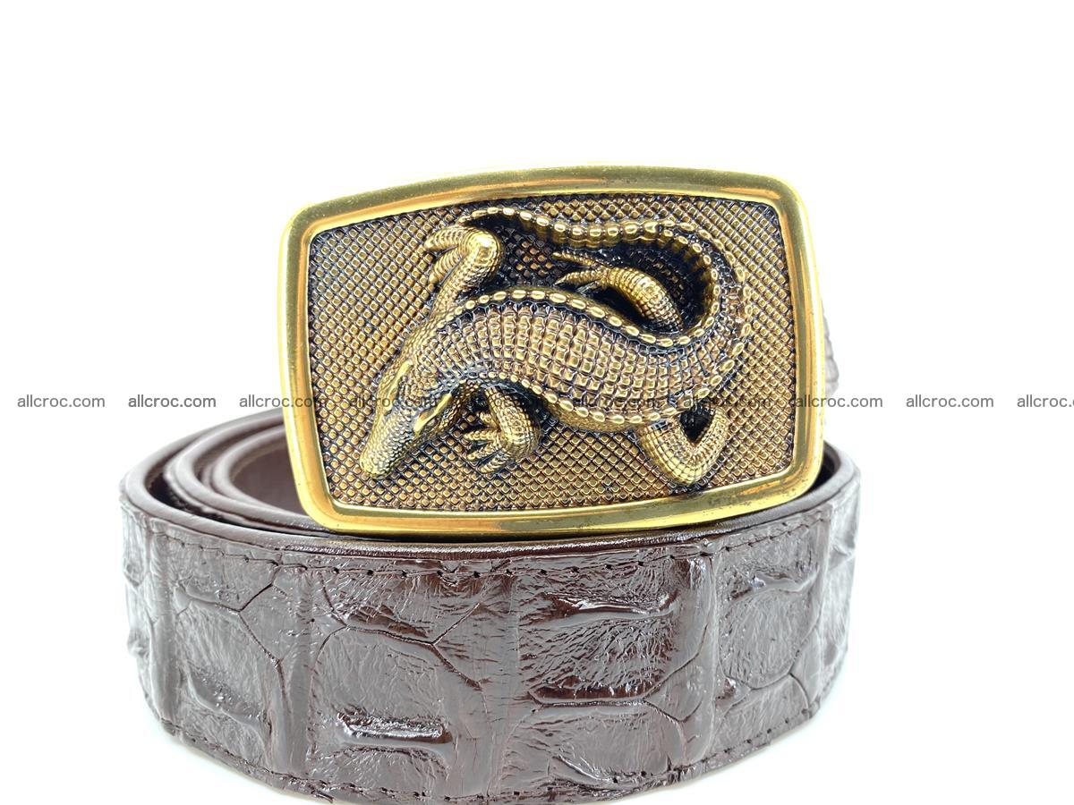 Handcrafted Crocodile leather hornback belt 810 Foto 0