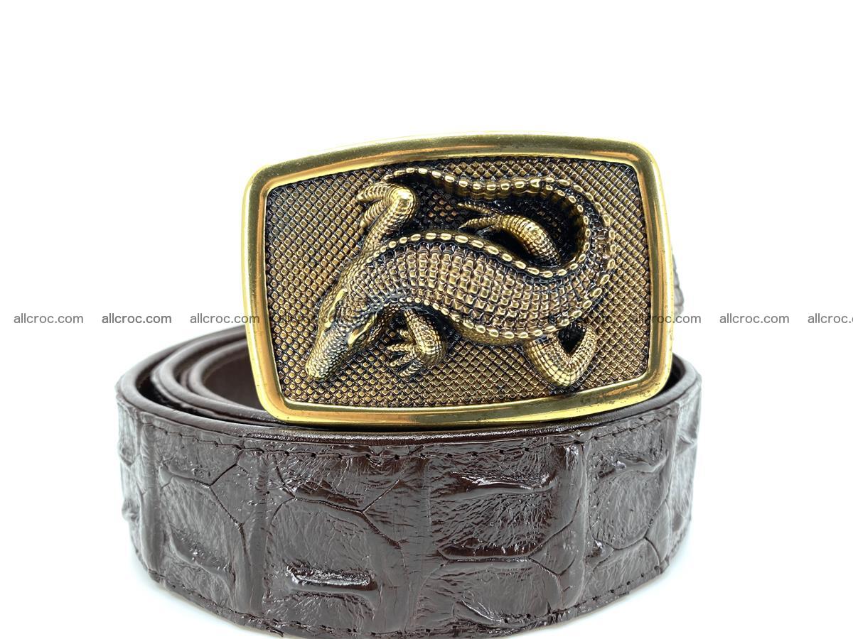 Handcrafted Crocodile leather hornback belt 810 Foto 10