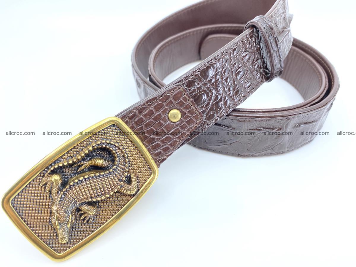 Handcrafted Crocodile leather hornback belt 810 Foto 1