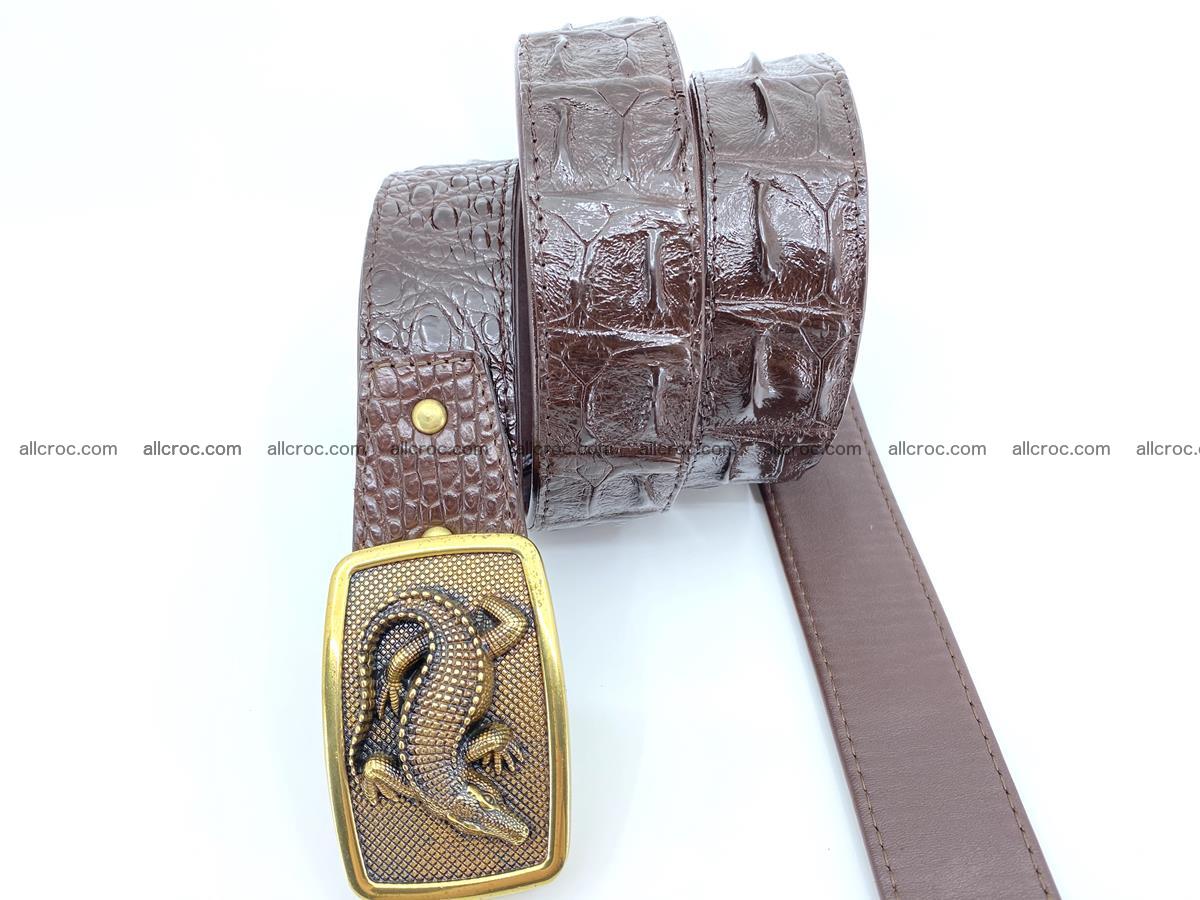 Handcrafted Crocodile leather hornback belt 810 Foto 2