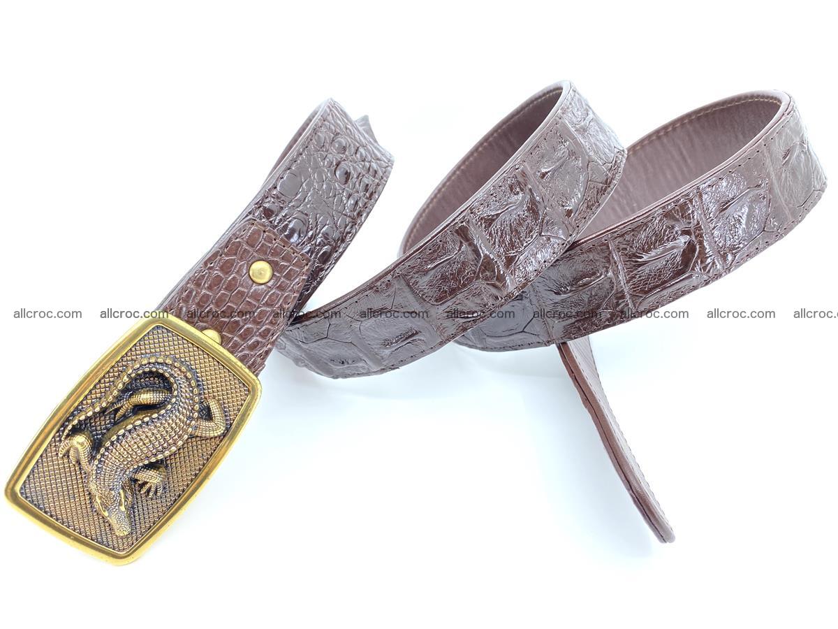 Handcrafted Crocodile leather hornback belt 810 Foto 3