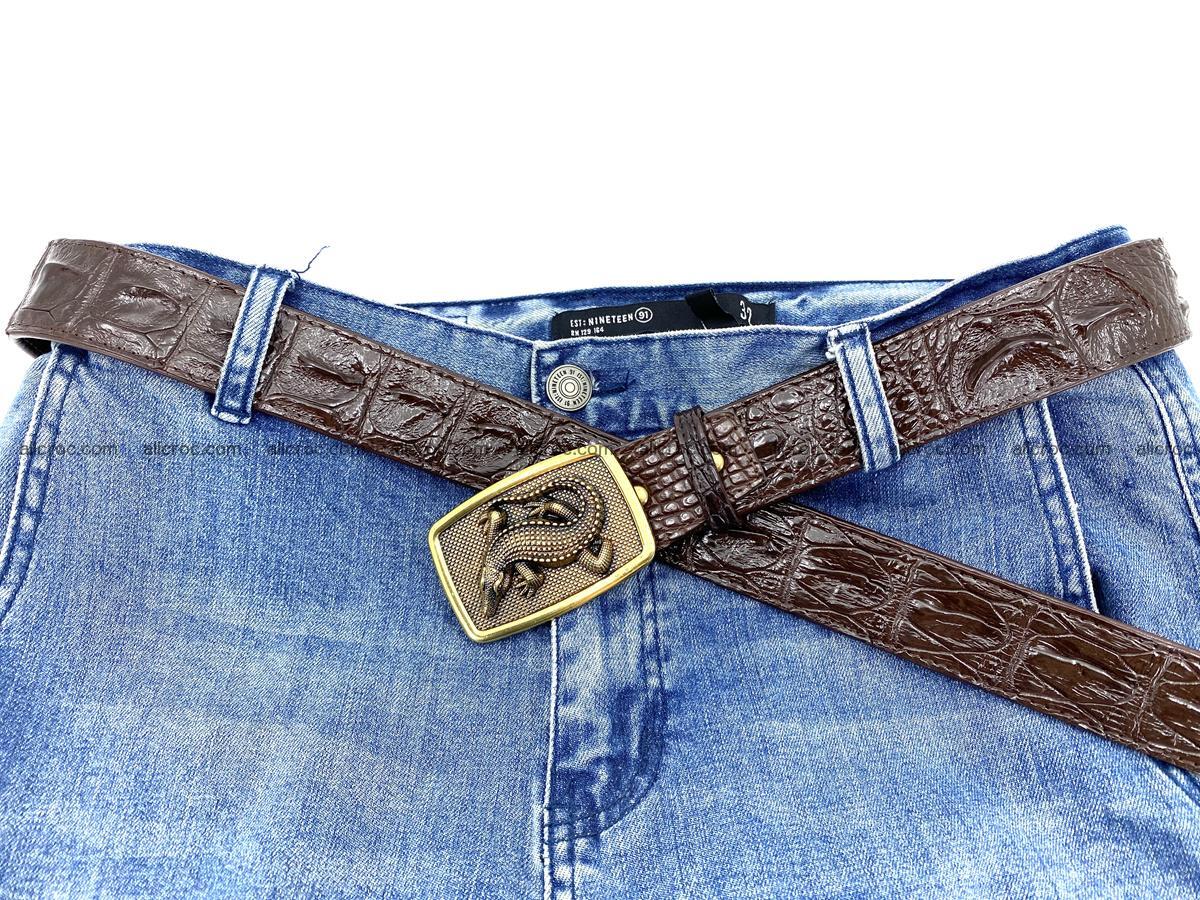 Handcrafted Crocodile leather hornback belt 810 Foto 5