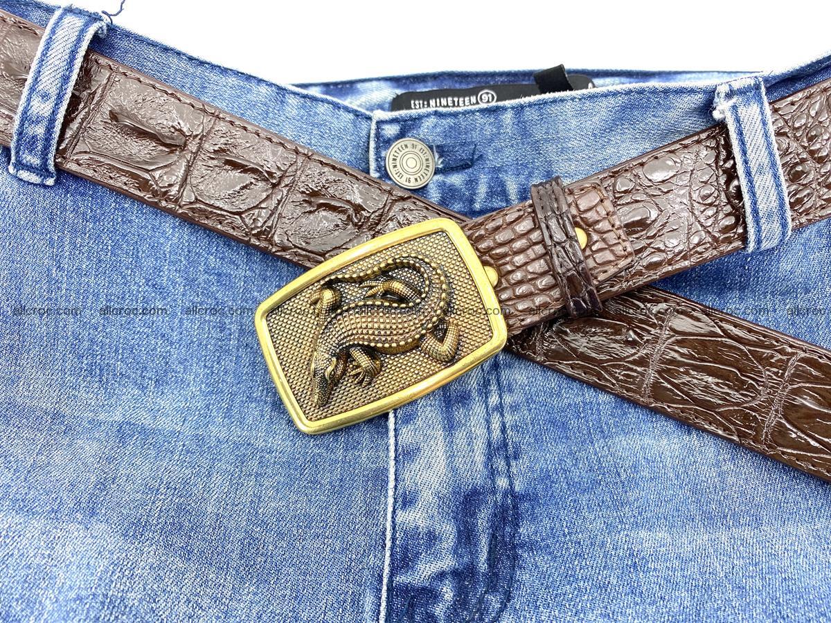Handcrafted Crocodile leather hornback belt 810 Foto 6