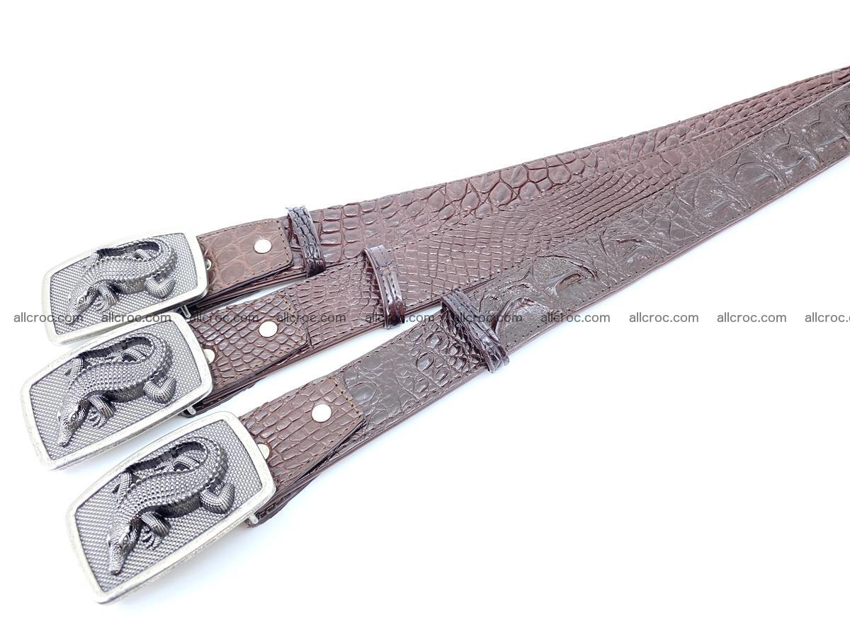 Handcrafted Crocodile leather hornback belt 808 Foto 9