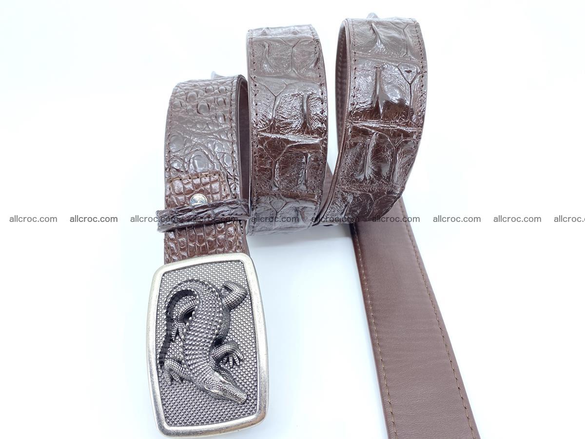 Handcrafted Crocodile leather hornback belt 808 Foto 2