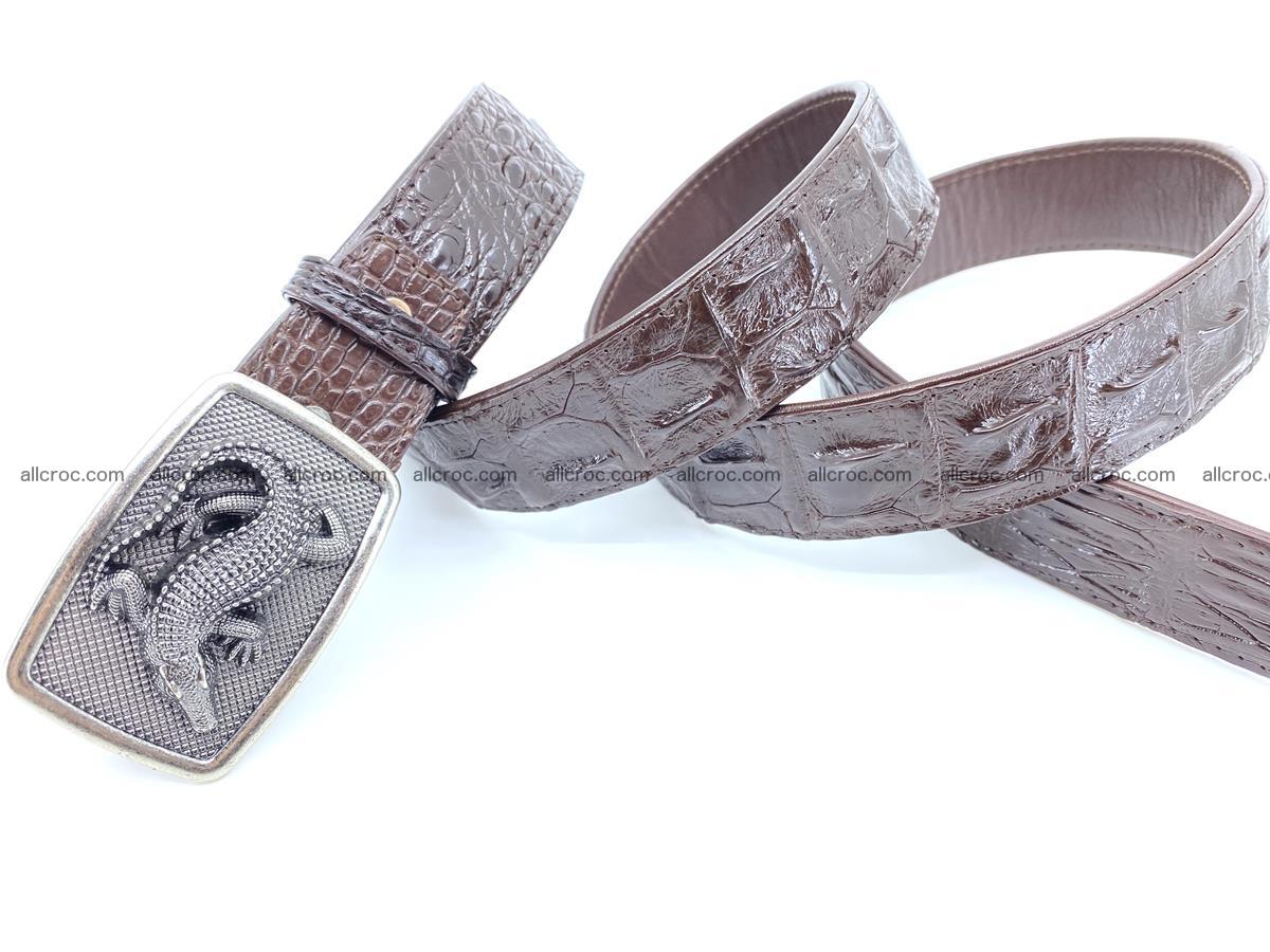 Handcrafted Crocodile leather hornback belt 808 Foto 3