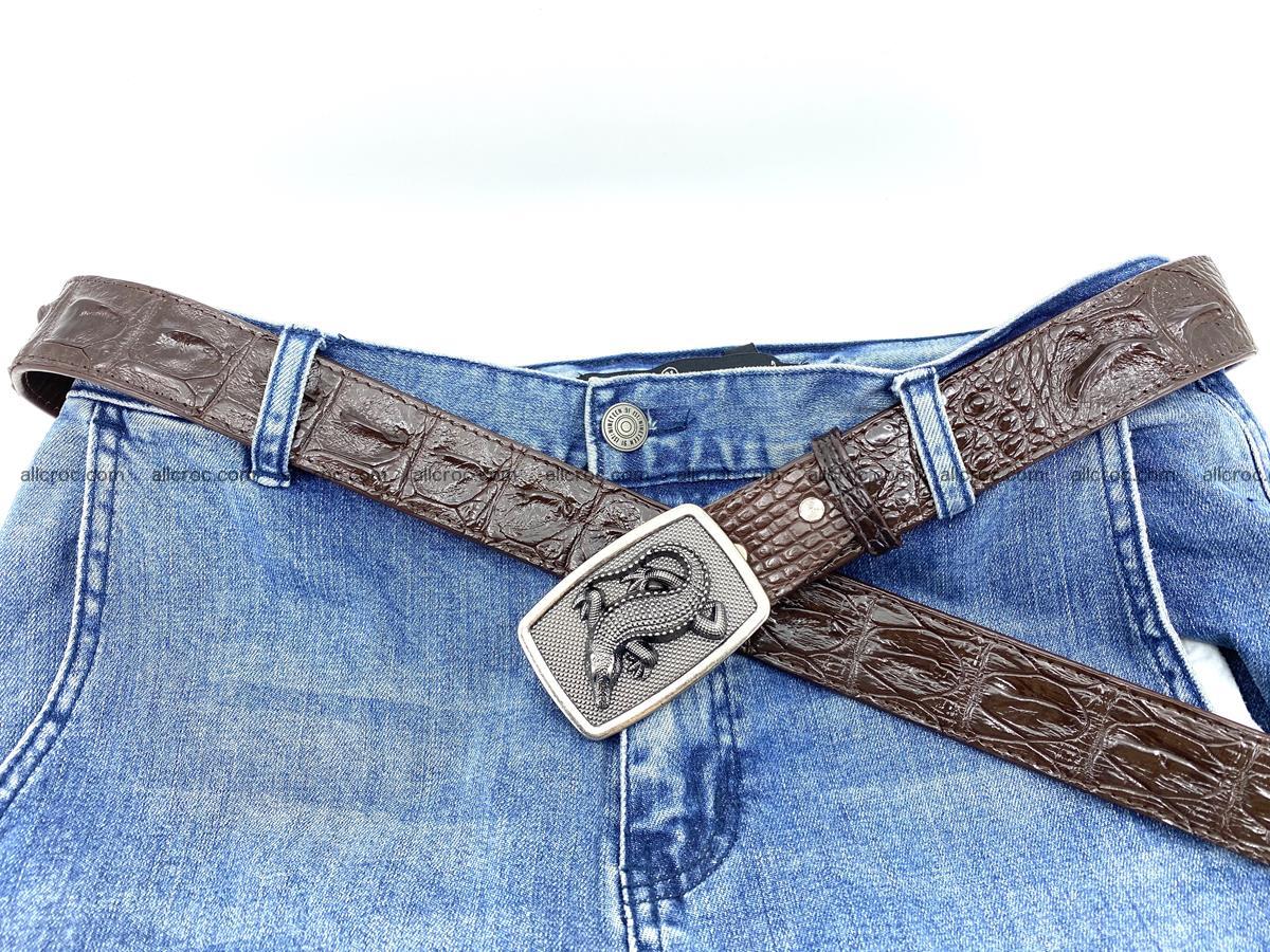 Handcrafted Crocodile leather hornback belt 808 Foto 5