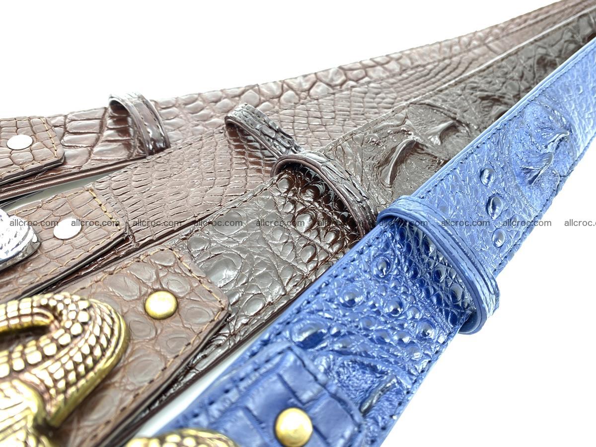 Handcrafted Crocodile leather hornback belt 763 Foto 16