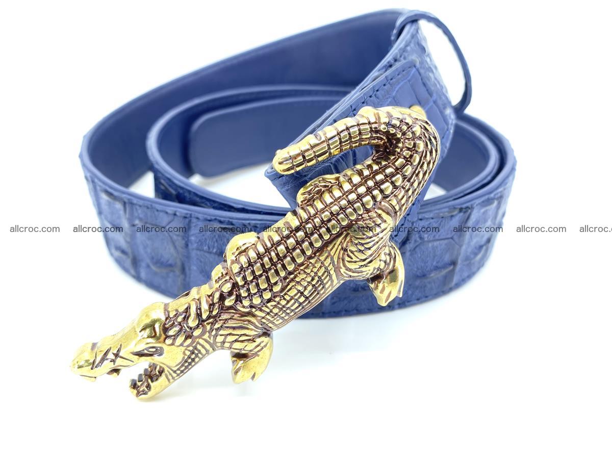 Handcrafted Crocodile leather hornback belt 763 Foto 1