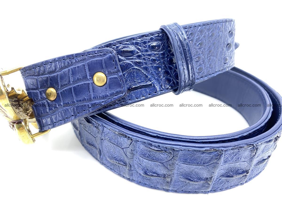 Handcrafted Crocodile leather hornback belt 763 Foto 2