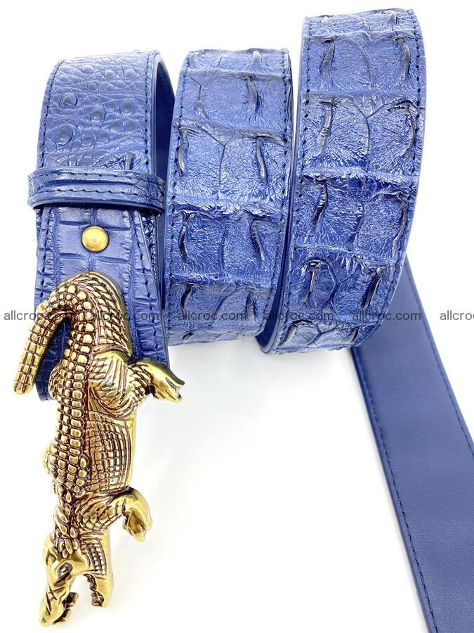 Handcrafted Crocodile leather hornback belt 763 Foto 4