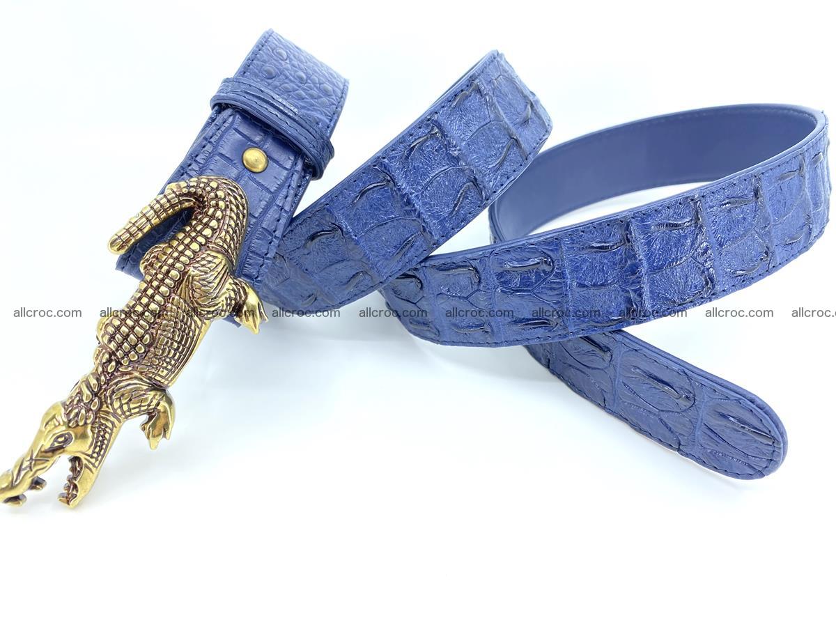 Handcrafted Crocodile leather hornback belt 763 Foto 6