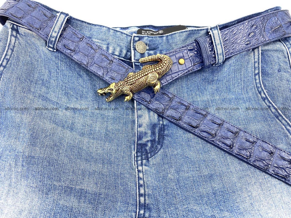 Handcrafted Crocodile leather hornback belt 763 Foto 8
