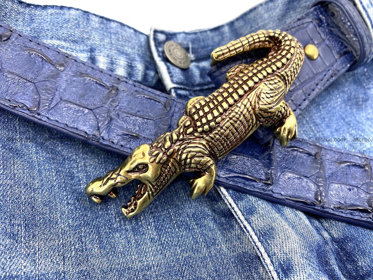 Handcrafted Crocodile leather hornback belt 763 Foto 10