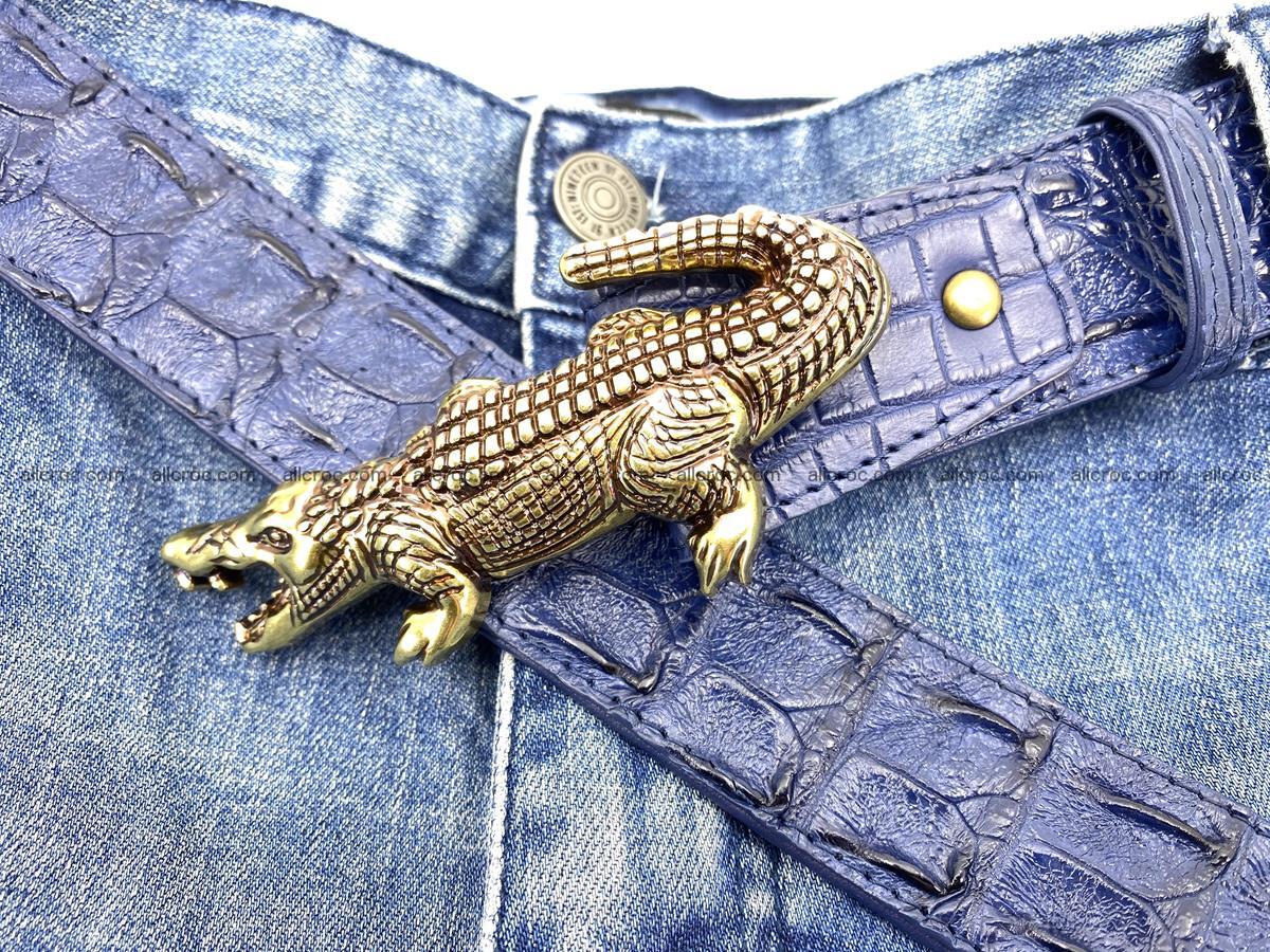 Handcrafted Crocodile leather hornback belt 763 Foto 11