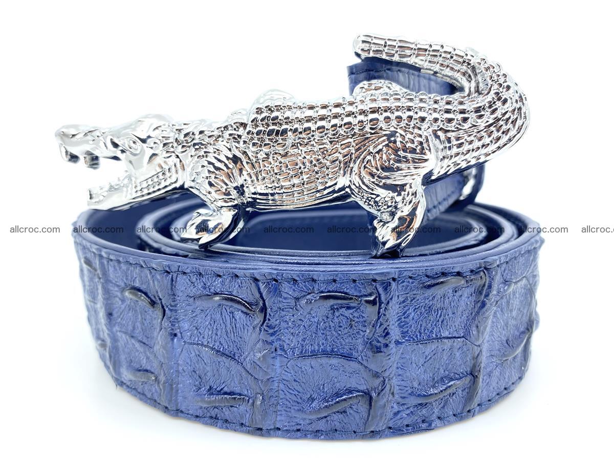 Handcrafted Crocodile leather hornback belt 764 Foto 0