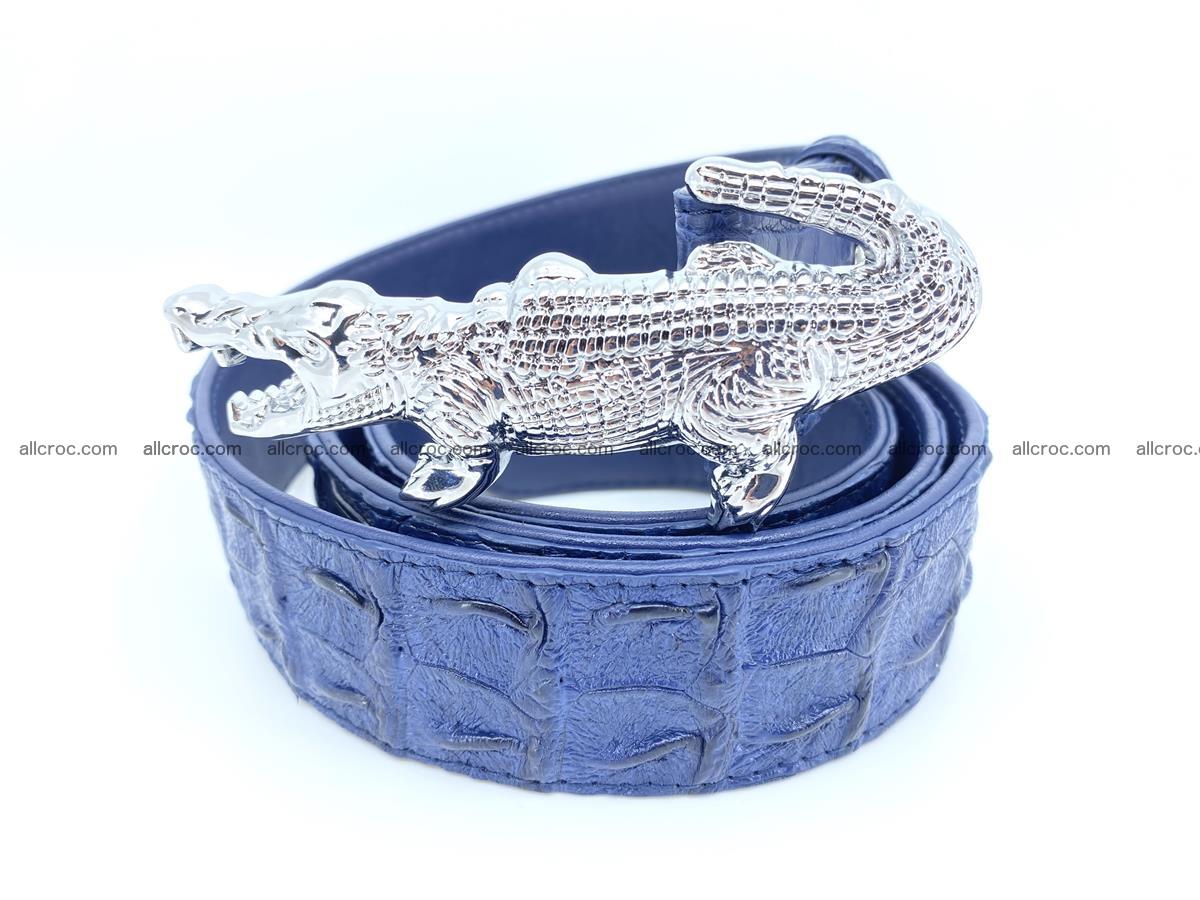 Handcrafted Crocodile leather hornback belt 764 Foto 1