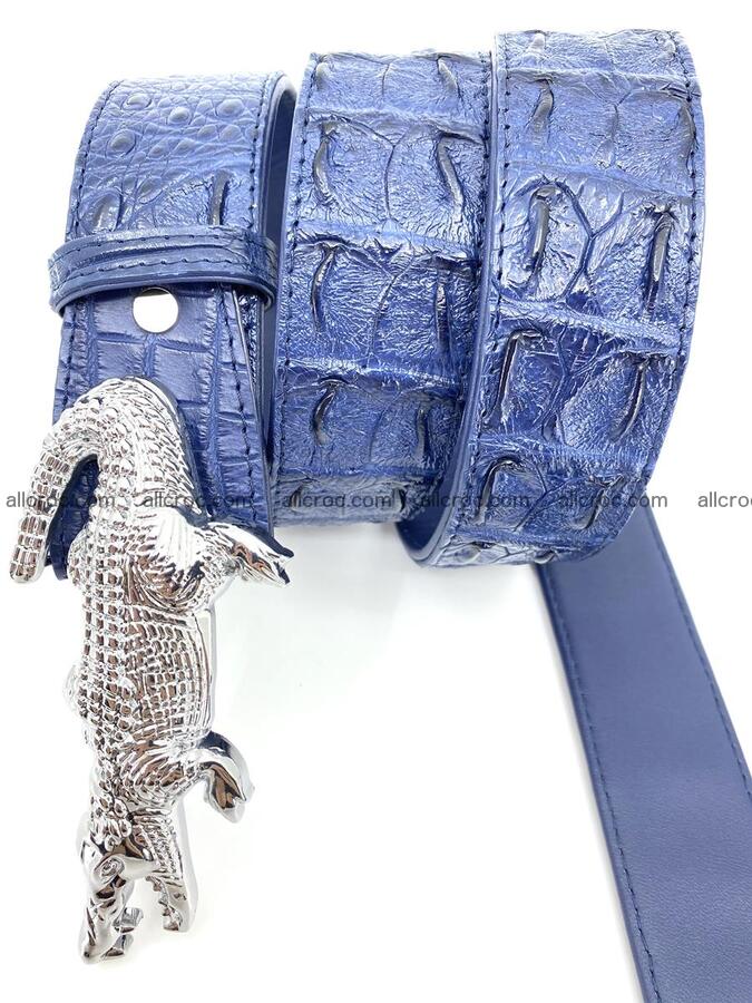 Handcrafted Crocodile leather hornback belt 764 Foto 5