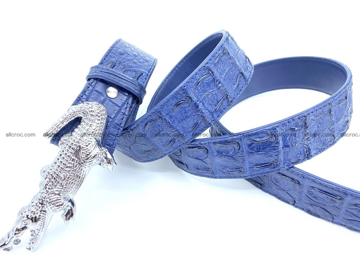 Handcrafted Crocodile leather hornback belt 764 Foto 7