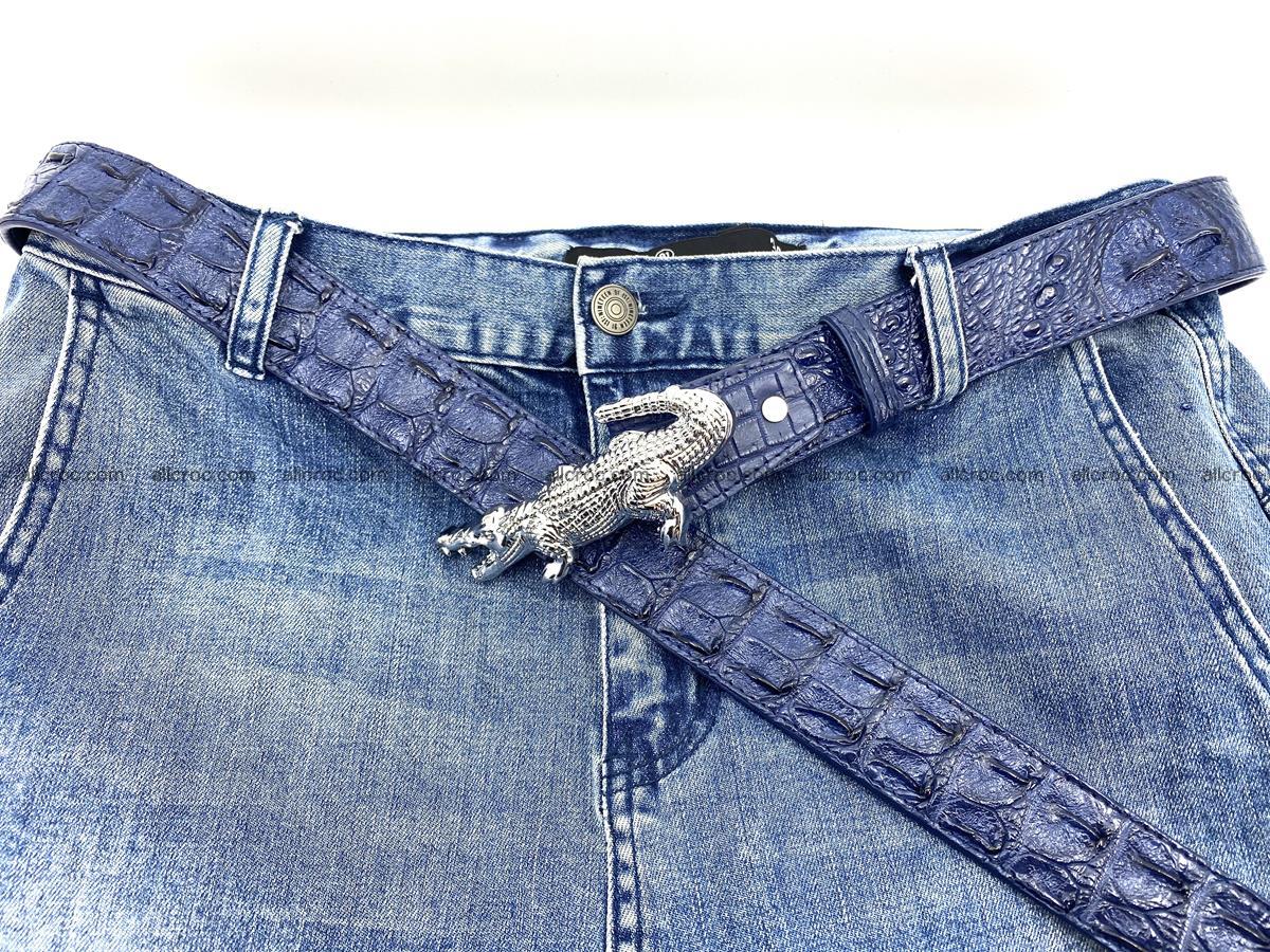 Handcrafted Crocodile leather hornback belt 764 Foto 9