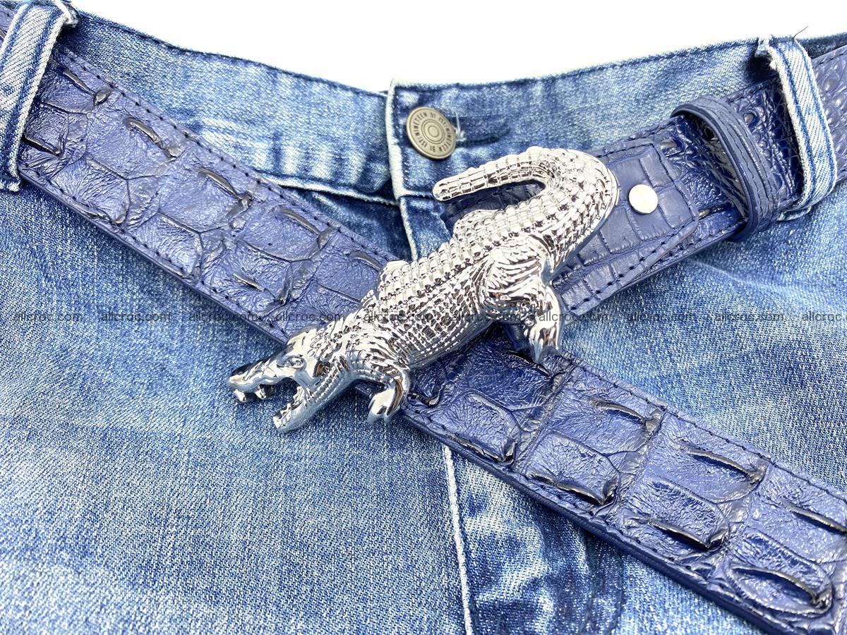 Handcrafted Crocodile leather hornback belt 764 Foto 10