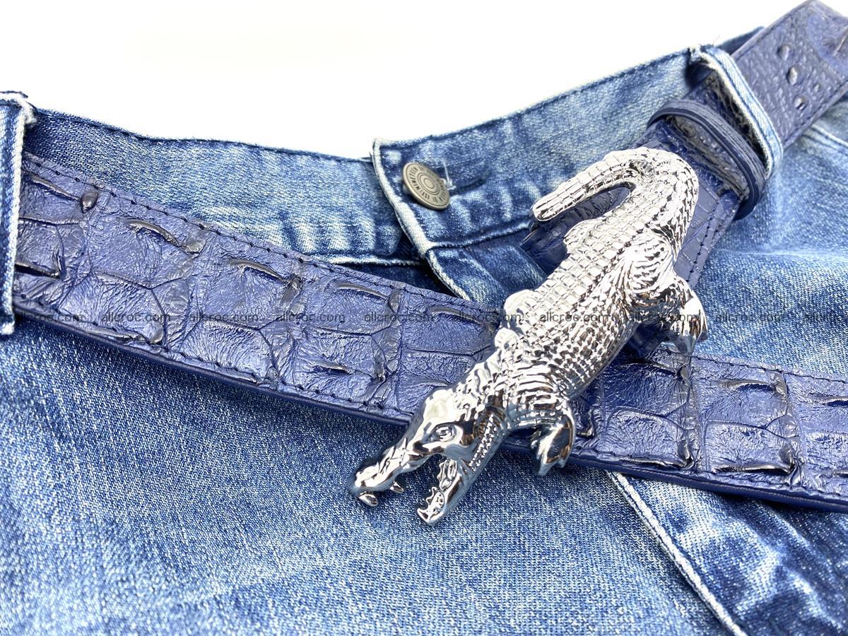 Handcrafted Crocodile leather hornback belt 764 Foto 11