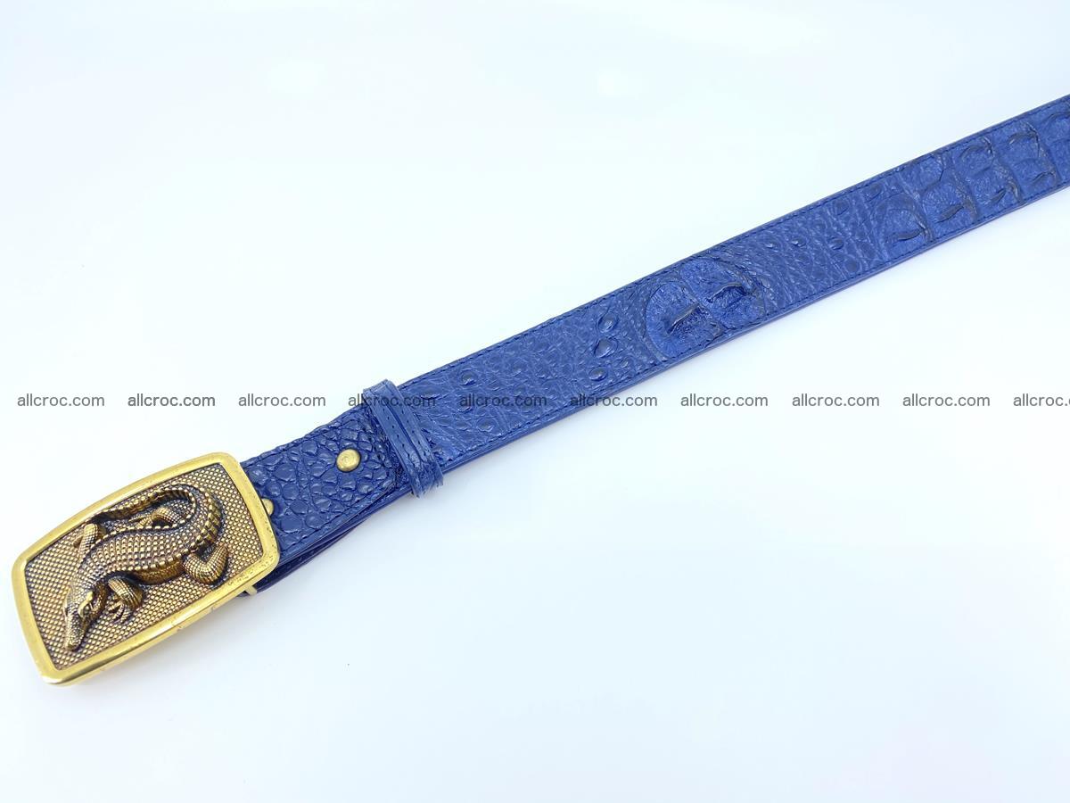 Handcrafted Crocodile leather hornback belt 820 Foto 10