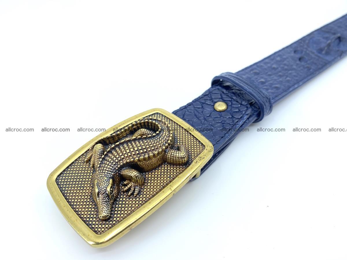 Handcrafted Crocodile leather hornback belt 820 Foto 9
