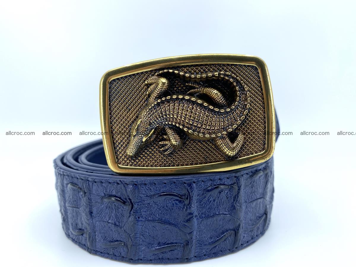 Handcrafted Crocodile leather hornback belt 820 Foto 11