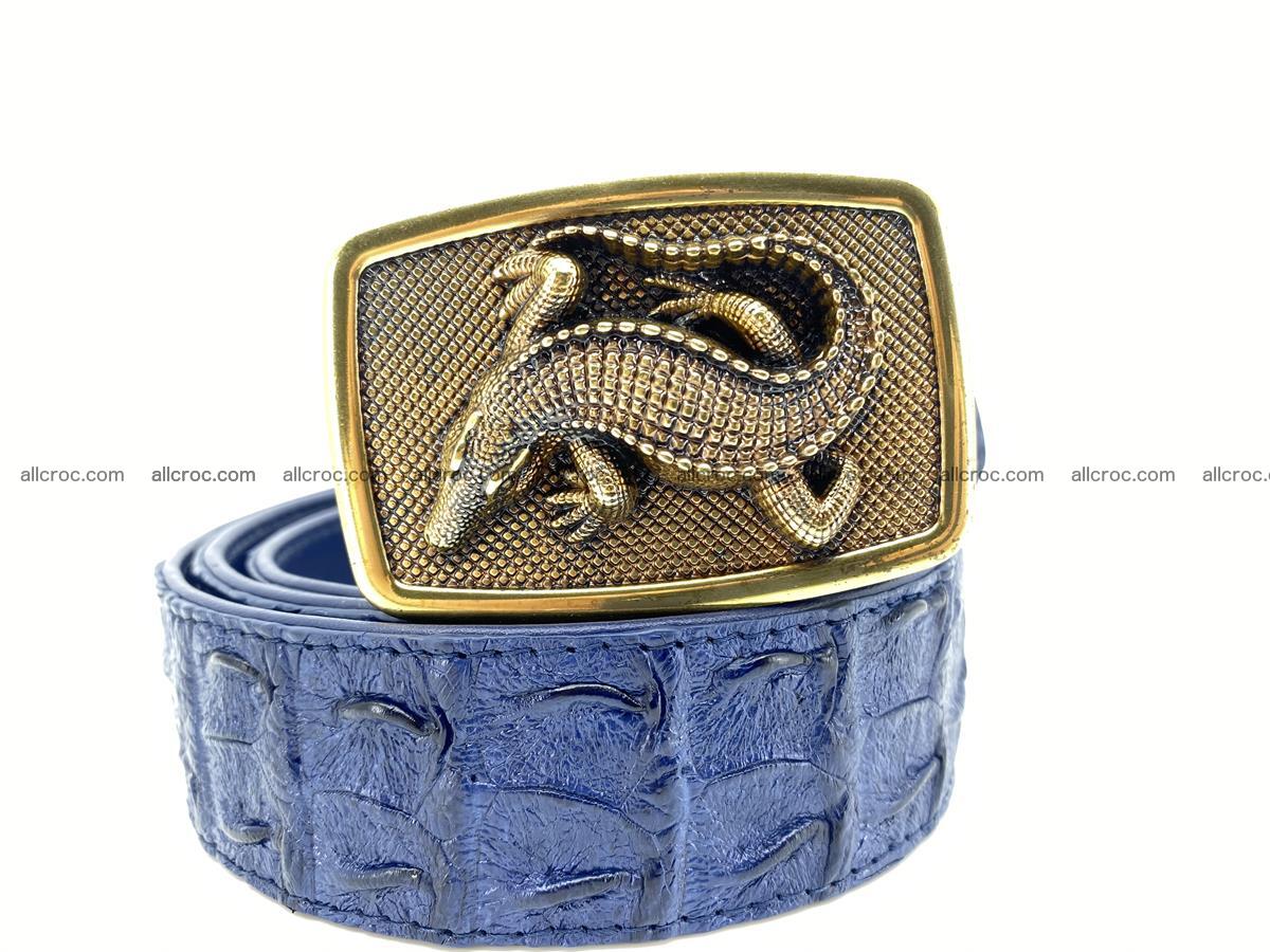 Handcrafted Crocodile leather hornback belt 820 Foto 0